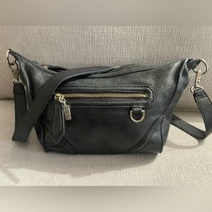 Foley + Corinna Black Leather Cross Body Handbag